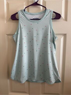 Columbia Women's Mint Green Sleeveless Tank with Red & Teal Dot Print